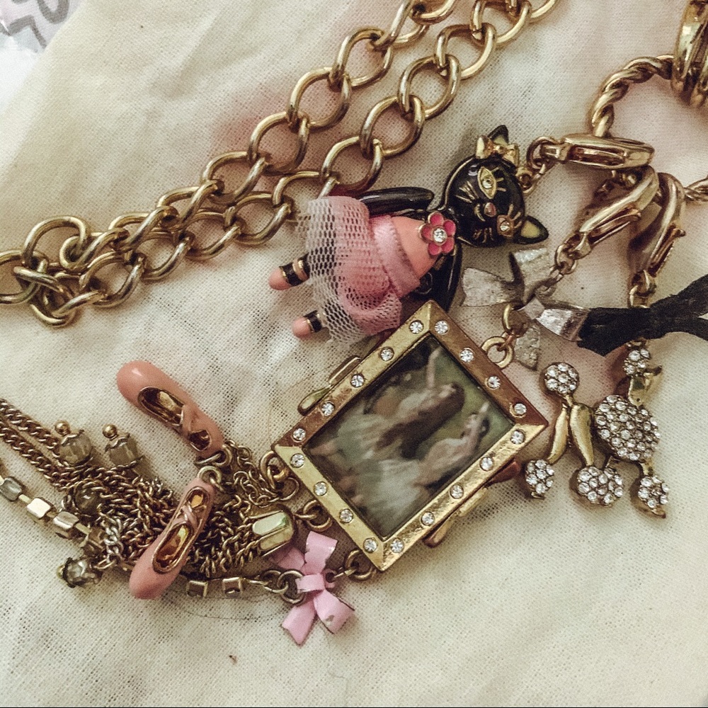 NEW! Betsey Ballet kitty cat chain necklace